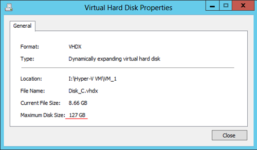 Hyper-V Expand Disk