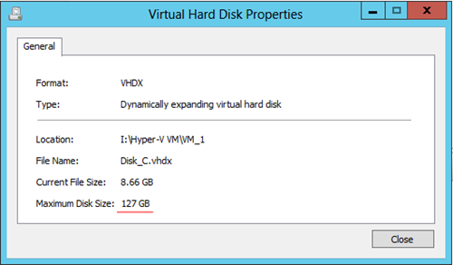 Hyper-V Shrink Disk