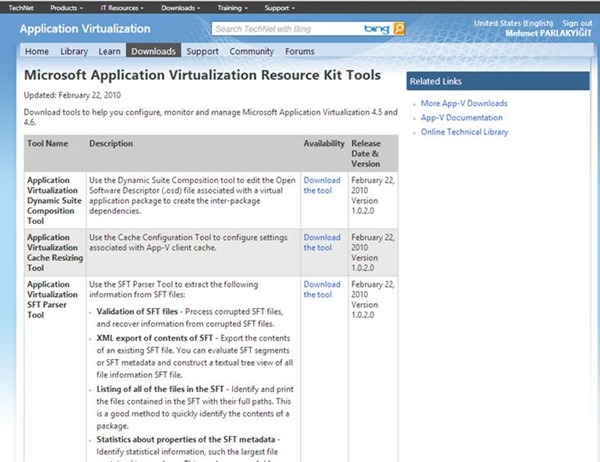 Microsoft Application Virtualization Resource Kit Tools