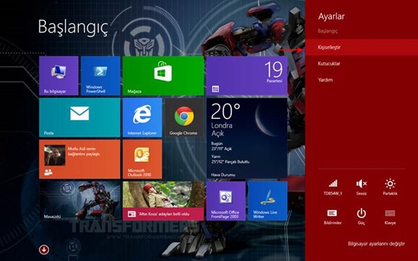 Windows 8.1 Arka Plan Rengini Değiştirme