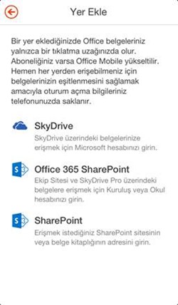 iOS Cihazlarda Office 365 Deneyimi